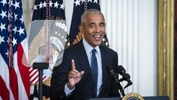 Barack Obama at the White House: Former US President Barack Obama speaks during a ceremony.