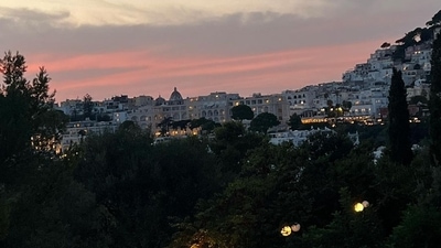 Ananya Panday shared images of her surroundings that featured the beautiful town of Capri, Italy, the picturesque island and the breathtaking blue sea surrounding the island. (Instagram/@ananyapanday) Ananya Panday shared images of her surroundings that featured the beautiful town of Capri, Italy, the picturesque island and the breathtaking blue sea surrounding the island. (Instagram/@ananyapanday)