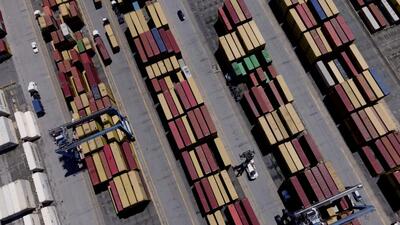 Shipping containers are stacked together at the Port of Baltimore, in Baltimore. (AP) Shipping containers are stacked together at the Port of Baltimore, in Baltimore. (AP)