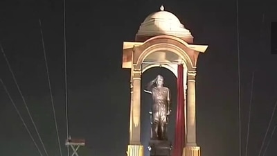 Modi also unveiled a 28-ft-tall statue of Netaji Subhas Chandra Bose. Modi also unveiled a 28-ft-tall statue of Netaji Subhas Chandra Bose.