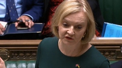 Britain's Prime Minister Liz Truss in the House of Commons in central London. (AFP) Britain's Prime Minister Liz Truss in the House of Commons in central London. (AFP)