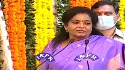 Telangana governor Tamilisai Soundararajan. Telangana governor Tamilisai Soundararajan.