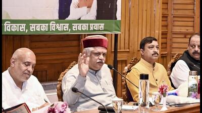 BJP national general secretary (organisation) BL Santosh met chief minister Jai Ram Thakur, former chief minister Prem Kumar Dhumal and state party chief Suresh Kashyap to gather feedback from the state leaders on the forthcoming elections. (HT Photo) BJP national general secretary (organisation) BL Santosh met chief minister Jai Ram Thakur, former chief minister Prem Kumar Dhumal and state party chief Suresh Kashyap to gather feedback from the state leaders on the forthcoming elections. (HT Photo)