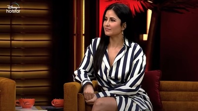 A screengrab from the Koffee With Karan 7 episode featuring Katrina Kaif, Siddhant Chaturvedi and Ishaan Khatter. (YouTube/DisneyPlus Hotstar) A screengrab from the Koffee With Karan 7 episode featuring Katrina Kaif, Siddhant Chaturvedi and Ishaan Khatter. (YouTube/DisneyPlus Hotstar)