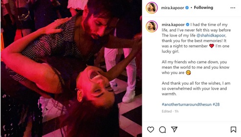 Mira Rajput's Instagram post.