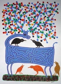 Art is an important part of the Bhil community. They take part in all kinds of art forms and activities, one of which is their striking paintings. (Pinterest) Art is an important part of the Bhil community. They take part in all kinds of art forms and activities, one of which is their striking paintings. (Pinterest)