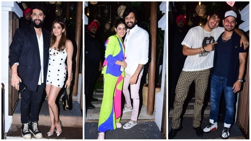 Kunal Rawal and wife, Genelia and Riteish Deshmukh, Ishaan Khatter and Kunal Kemmu at Mira Rajput's birthday bash. (Varinder Chawla)
