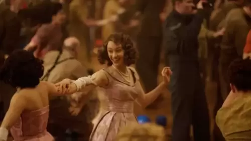 Sarah Gadon as a young Princess Elizabeth in A Royal Night Out. Sarah Gadon as a young Princess Elizabeth in A Royal Night Out.