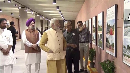 Modi also witnessed an exhibition on revamped Central Vista Avenue showcasing the evolution of Central Vista Avenue over the past nine decades.
