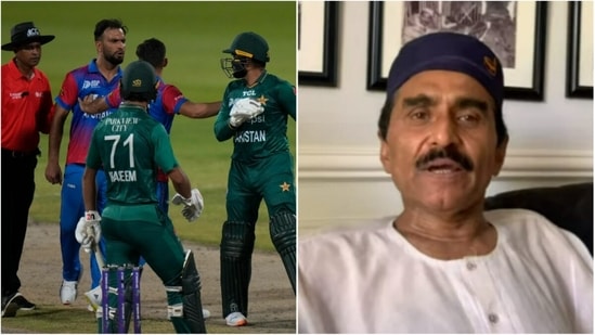 Fareed Ahmed in argument with Asif Ali; Javed Miandad(AP/YouTube)