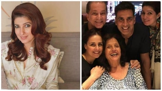 Twinkle Khanna with Akshay Kumar and her mother-in-law, Aruna Bhatia.&nbsp;