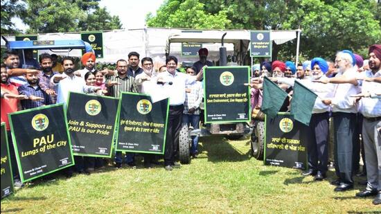 PAU forays into a greener future with informative QR codes on trees as part of its green drive. (Harvinder Singh/HT)