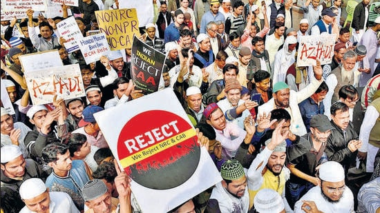 A protest against the Citizenship Amendment Act in Kolkata on January 10, 2020. (HT file photo)