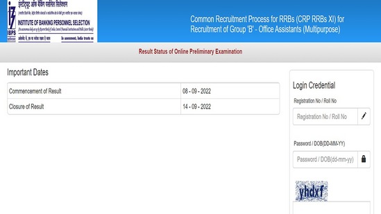 IBPS RRB Prelims Result 2022 for Clerk declared, check result here