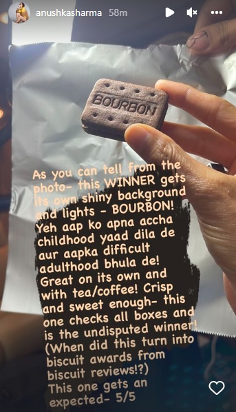 Bourbon biscuit review.(Instagram/@anushkasharma)