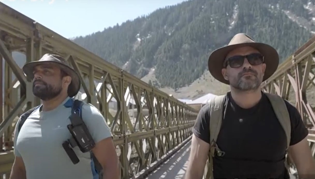 Ash Bhardwaj and Levison Wood in a still from Expedition Borderlands.