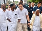 Congress leader Rahul Gandhi interacts with members of ‘Village Cooking Channel’ in Kanniyakumari on Friday. (ANI) Congress leader Rahul Gandhi interacts with members of ‘Village Cooking Channel’ in Kanniyakumari on Friday. (ANI)