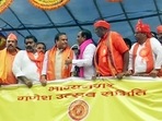 A man tried to confront Assam CM Himanta Biswa Sarma by dismantling the mike on a stage at a rally, in Hyderabad on Friday. (ANI Photo) A man tried to confront Assam CM Himanta Biswa Sarma by dismantling the mike on a stage at a rally, in Hyderabad on Friday. (ANI Photo)