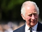 King Charles III First Address: Britain's King Charles looks on outside Buckingham Palace.