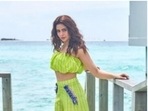 Aamna Sharif is living it up in Maldives. The actor recently flew to the island country for a vacation and since then her Instagram profile is replete with pictures and videos of her ventures in the stunning location. From posing by the blue waters lapping in the backdrop to sharing snippets of her stunning vacay ensembles, Aamna is doing it all in Maldives.(Instagram/@aamnasharifofficial)