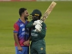 Afghanistan's Fareed Ahmad, left, and Pakistan's Asif Ali, right, react after Ali was dismissed by Ahmad during the T20 cricket match of Asia Cup between Pakistan and Afghanistan, in Sharjah, United Arab Emirates. Afghanistan's Fareed Ahmad, left, and Pakistan's Asif Ali, right, react after Ali was dismissed by Ahmad during the T20 cricket match of Asia Cup between Pakistan and Afghanistan, in Sharjah, United Arab Emirates.