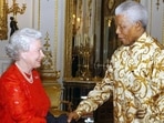 Queen Elizabeth II Passes Away: Britain's Queen Elizabeth II meets with former South African President Nelson Mandela. Queen Elizabeth II Passes Away: Britain's Queen Elizabeth II meets with former South African President Nelson Mandela.