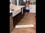 The image, taken from the Instagram video, shows the girl who got emotional after getting a puppy as a gift.