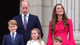 Britain's Prince William, Kate, Duchess of Cambridge, Prince George, Princess Charlotte and Prince Louis.