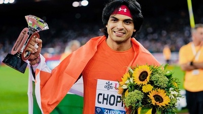 Olympian Javelin thrower Neeraj Chopra becomes the first-ever Indian to win the Diamond League trophy (Neeraj Chopra Twitter) Olympian Javelin thrower Neeraj Chopra becomes the first-ever Indian to win the Diamond League trophy (Neeraj Chopra Twitter)