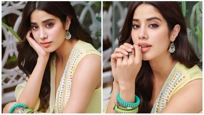Janhvi Kapoor earlier announced the news of her film Good Luck Jerry streaming on the OTT platform Disney Hotstar by sharing a series of pictures of herself donning an ethnic attire. (Instagram/@janhvikapoor)