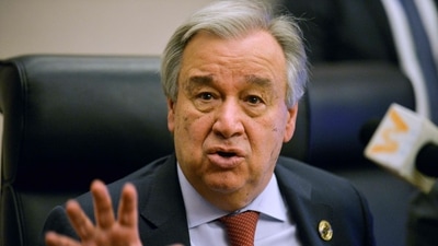 Pakistan Floods: UN Secretary-General Antonio Guterres speaks during a press conference. (AFP) Pakistan Floods: UN Secretary-General Antonio Guterres speaks during a press conference. (AFP)