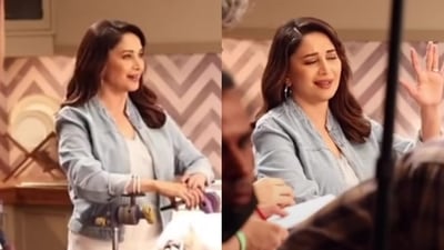 Madhuri Dixit shared a fun behind-the-scenes look at her recent ad shoot. Madhuri Dixit shared a fun behind-the-scenes look at her recent ad shoot.