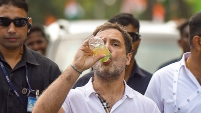 Kanyakumari: Congress leader Rahul Gandhi with party workers during the 'Bharat Jodo Yatra', in Kanyakumari, (PTI) Kanyakumari: Congress leader Rahul Gandhi with party workers during the 'Bharat Jodo Yatra', in Kanyakumari, (PTI)