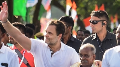 Kanyakumari: Congress leader Rahul Gandhi interacts with party workers during the 'Bharat Jodo Yatra', in Kanyakumari district, Friday, Sept. 9, 2022. (PTI Photo/ R Senthil Kumar)(PTI09_09_2022_000095A) (PTI) Kanyakumari: Congress leader Rahul Gandhi interacts with party workers during the 'Bharat Jodo Yatra', in Kanyakumari district, Friday, Sept. 9, 2022. (PTI Photo/ R Senthil Kumar)(PTI09_09_2022_000095A) (PTI)