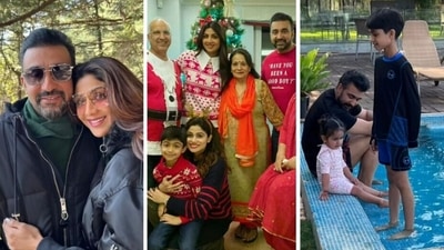 Shilpa Shetty with Raj Kundra, Shamita Shetty, Viaan Raj Kundra and others. Shilpa Shetty with Raj Kundra, Shamita Shetty, Viaan Raj Kundra and others. 