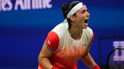 Ons Jabeur (TUN) celebrates after match point against Caroline Garcia (FRA) (not pictured) on day eleven of the 2022 U.S. Open (USA TODAY Sports)