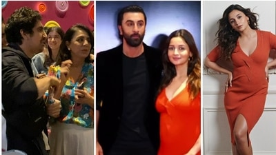 Ayan Mukerji, Shanaya Kapoor, Neetu Kapoor, Ranbir Kapoor and Alia Bhatt at Brahmastra screening. (Varinder Chawla) Ayan Mukerji, Shanaya Kapoor, Neetu Kapoor, Ranbir Kapoor and Alia Bhatt at Brahmastra screening. (Varinder Chawla)