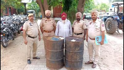 The arrested accused in Kapurthala police custody on Friday. (HT Photo)