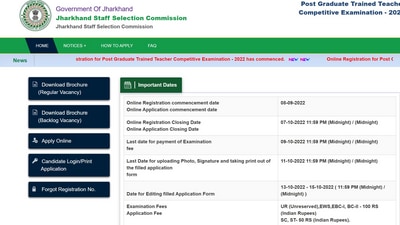JSSC PGT recruitment 2022: Apply for 3100 vacancies, details here JSSC PGT recruitment 2022: Apply for 3100 vacancies, details here