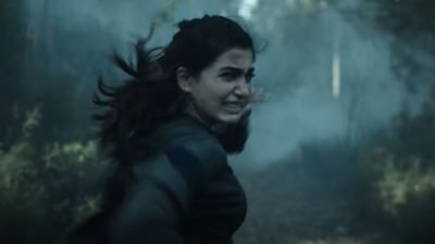 A still of Samantha Ruth Prabhu in Yashoda teaser.