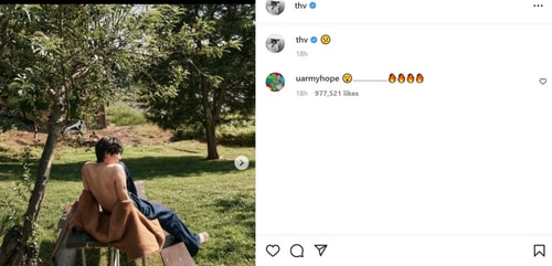 BTS member V aka Kim Taehyung's Instagram post.