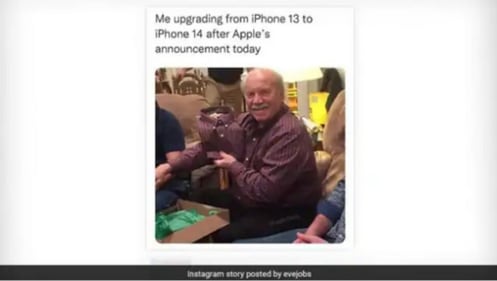 Eve Jobs posted this meme on her Instagram Stories Eve Jobs posted this meme on her Instagram Stories