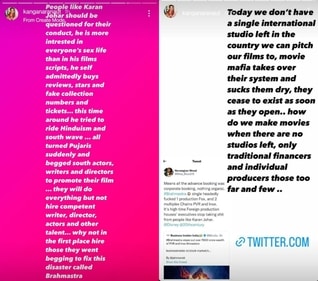 Kangana Ranaut's Instagram stories.
