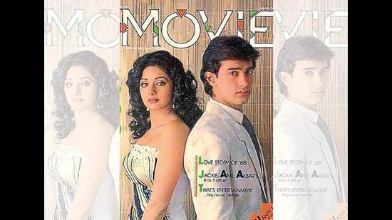 Newly-minted star Aamir Khan with established star, Sridevi; Juhi Chawla had an image makeover in a leotard Newly-minted star Aamir Khan with established star, Sridevi; Juhi Chawla had an image makeover in a leotard