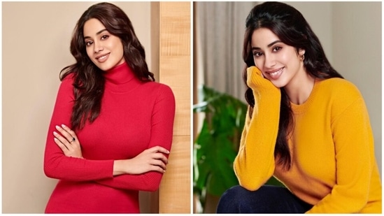 Janhvi Kapoor's latest photoshoot for an international garments brand famous for their winterwear features her in their comfy, simple and stylish knitwear from their fall collection.&nbsp;(Instagram/@janhvikapoor)