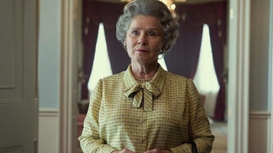 Imelda Staunton as Queen Elizabeth II on sets of The Crown.&nbsp;(Instagram)