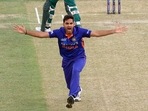 Bhuvneshwar Kumar appeals for dismissal of Mohammad Rizwan during the Asia Cup 2022 (ICC Twitter) Bhuvneshwar Kumar appeals for dismissal of Mohammad Rizwan during the Asia Cup 2022 (ICC Twitter)