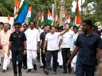 Congress leader Rahul Gandhi takes part in the padyatra on the second day of party's Bharat Jodo Yatra, in Kanniyakumari on Thursday. (ANI Photo) Congress leader Rahul Gandhi takes part in the padyatra on the second day of party's Bharat Jodo Yatra, in Kanniyakumari on Thursday. (ANI Photo)