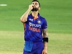 India's Virat Kohli celebrates his century during the Asia Cup Super Four match between India and Afghanistan(ICC Twitter) India's Virat Kohli celebrates his century during the Asia Cup Super Four match between India and Afghanistan(ICC Twitter)