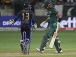 Pakistan's captain Babar Azam, right, reacts as he leaves the field after losing his wicket during the T20 cricket match of Asia Cup(AP) Pakistan's captain Babar Azam, right, reacts as he leaves the field after losing his wicket during the T20 cricket match of Asia Cup(AP)